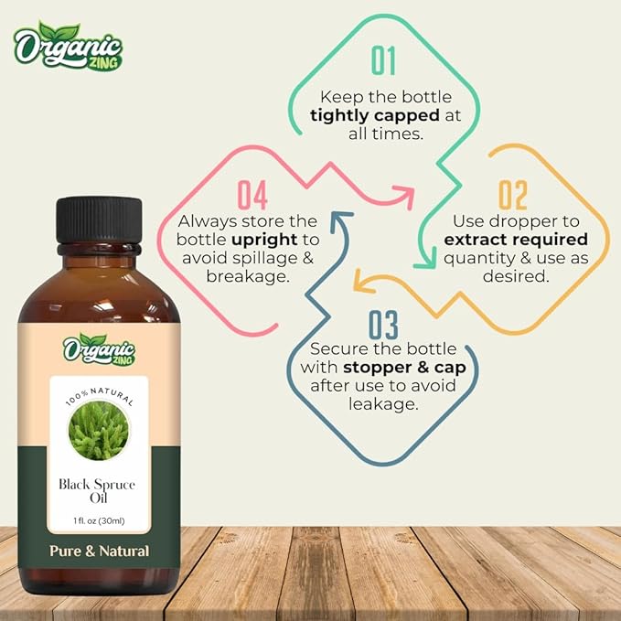 Black Spruce (Picea Mariana) Oil | Pure & Natural Essential Oil for Massage, Aroma & Diffuser - 30ml/1.01fl oz