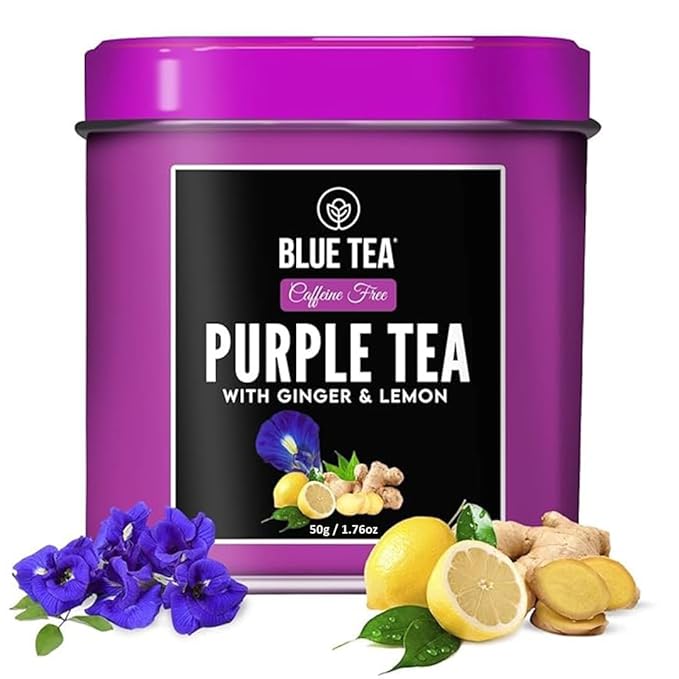 BLUE TEA - Purple Tea - 1.76 Oz (100+ Cups) Loose | Butterfly Pea Flower | ANTIOXIDANT RICH | Gifting Delight | Flower Based - Detox Tea - Non-Bitter - Herbal Tea - Caffeine Free - Gluten Free - Non-GMO | Tin Packed