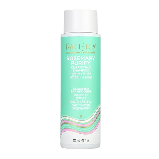 Pacifica Clarifying Shampoo – Rosemary Purify Invigorating Shampoo w/Soothing Mint for Detoxing Hair & Scalp Build-Up, Sulfate & Silicone Free - Vegan & Cruelty-Free Dermatologist Tested