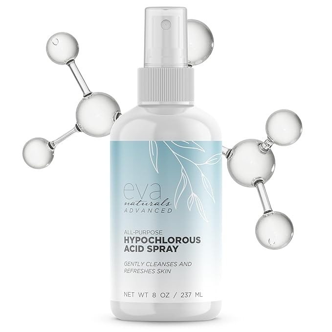 Eva Naturals Hypochlorous Acid Face Spray | Refreshing Facial Cleanser Mist for Sensitive Skin | Post-Workout Skin Toning Spray | Non-Toxic Hydrating Acne Treatment