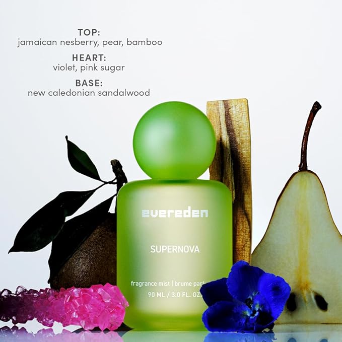 Evereden Fragrance Hair and Body Mist - Supernova: Clean and Vegan Collectible Hair and Body Spray for Teen Girls - Amplify Your Self-Expression with Iconic Scents in Mesmerizing Mist Dispensers