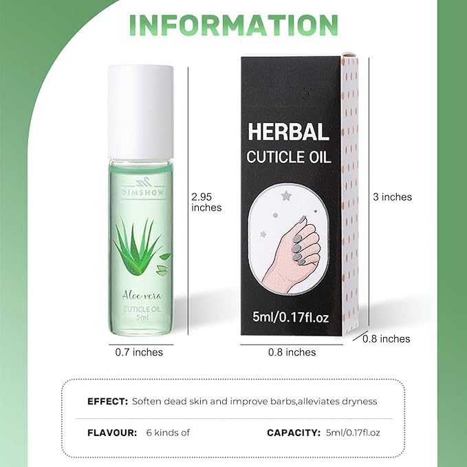 6Pcs Cuticle Oil set Nail Revitalize Oils For Growth And Strength, Cuticle Remover - Nails Strengthener - Cuticle Softener, Finger Edge Oil Nourishes (0.17 fl.oz/5ml Rollerball)