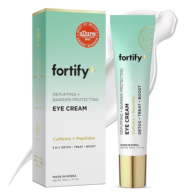 Fortify 9-in-1 Natural Skincare Eye Cream - De-Puffing & Protecting, Dermatologist Tested - Hydrates & Refreshes, Made in Korea - 30ML (1 Pack)