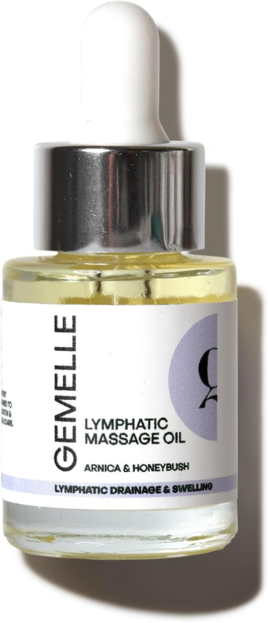 GEMELLE Lymphatic Massage Oil | 6X Award Winner | Detox Rituals, Beauty, Puffiness & Swelling | Arnica & Honeybush | Paraben-Free, Luxury Natural Skin Care15ml