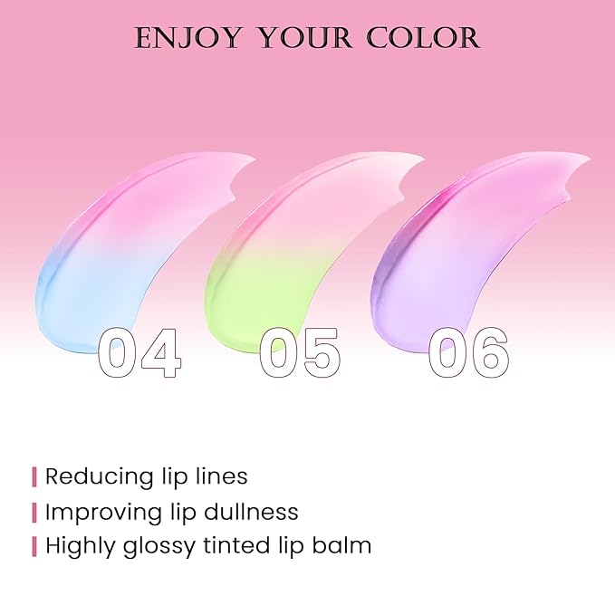 DAGEDA 3PCS Tinted Lip Balm, Moisturizing Non-Greasy,