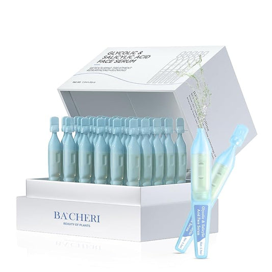 Salicylic Acid Serum for Face with Glycolic Acid, Azelaic Acid, Redness Relief, Hydrating & Smoothing Serum, Anti Aging Facial Serum, 30 Ampoules