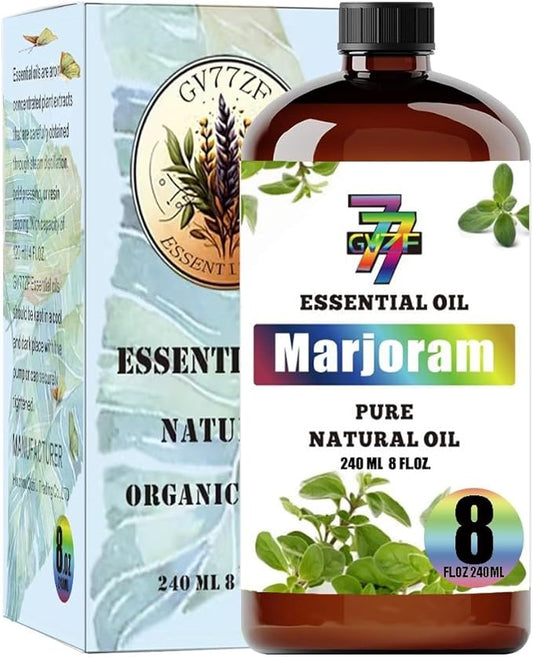 Marjoram Essential Oil (8 oz/240 ml) - Marjoram Oils Used in diffusers, humidifiers, Home Baths, Cleaning Products, Yoga, DIY Soaps and DIY Scented Candles