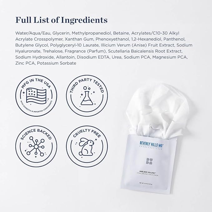 Ageless Volume Hyaluronic Face Mask- Reduce Gentle