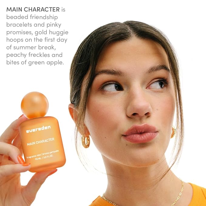 Evereden Fragrance Hair and Body Mist - Main Character: Clean and Vegan Collectible Hair and Body Spray for Teen Girls - Amplify Your Self-Expression with Iconic Scents in Mesmerizing Mist Dispensers