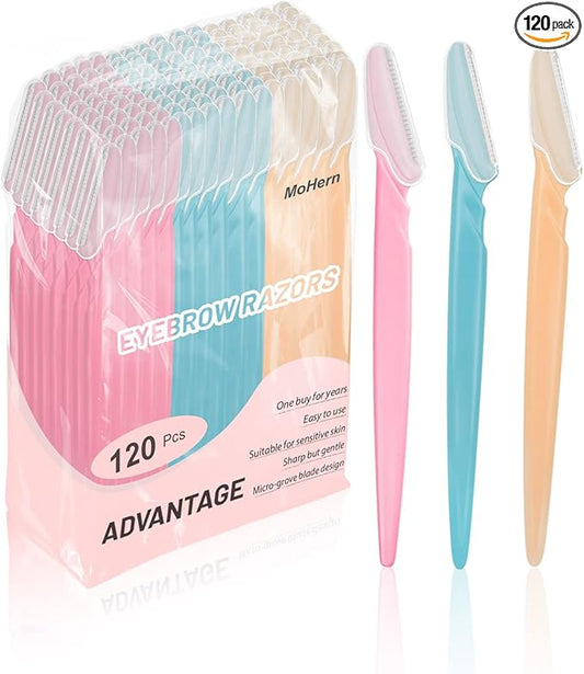 Eyebrow Razor for Women, 120 Pcs Dermaplaning Tool for Face Professional, Face Razor for Women Facial Hair Remover