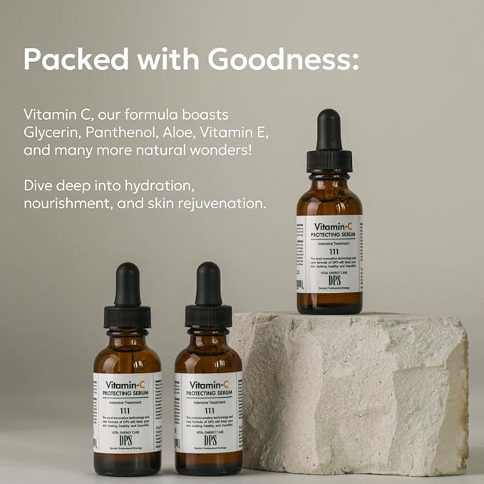 DPS Pure Advanced 25% Vitamin C Serum for Face – High Potency Formula with Vitamin E, Hydrating Panthenol & Natural Antioxidants – Made in USA