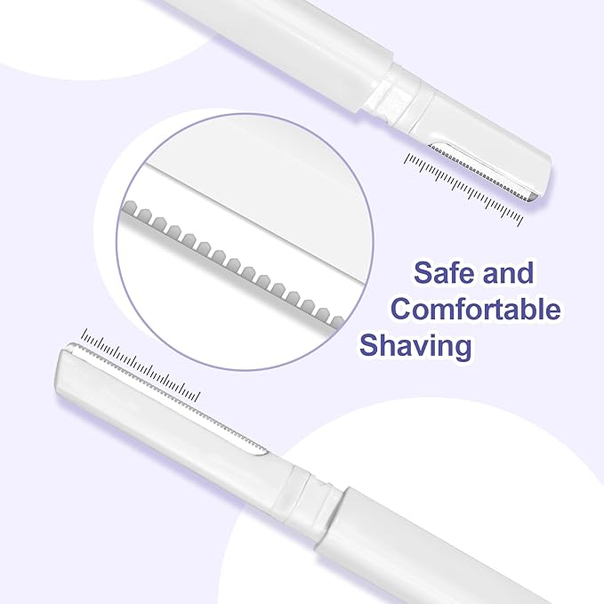 Dermaplane Razor for Women Face & Eyebrow - Dermaplaning Tool for Peach Fuzz Facial Hair Removal,High Precision Blade for Smooth Skin (White, 12 Count)