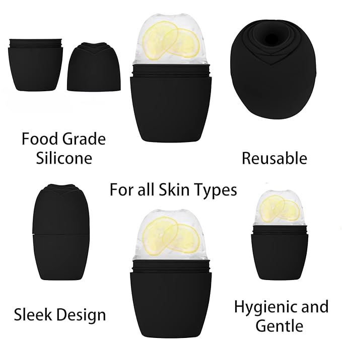 2Pack Ice Face Roller, Reclua Silicone Ice Roller for Face to Tighten and Lift skin, Face & Eye Puffiness Relief, Reusable Facial Ice Mold for Neck to Enhance Natural Glow, Skin Care for Women (2Pack)