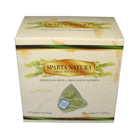 Sparta Natura Organic Greek Mountain Tea, Pyramid Tea Bags, Authentic, Quick and Easy