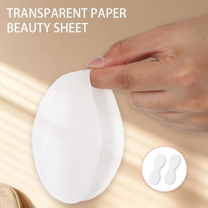 100 Sheets Disposable Non Woven Eye Care, Cotton Eye Mask Paper Paper Facial Eyes Pads Spa DIY Clear Eyes Mask Papers Beauty Sheets for Makeup Skincare Spa Wrap Moisture Retention