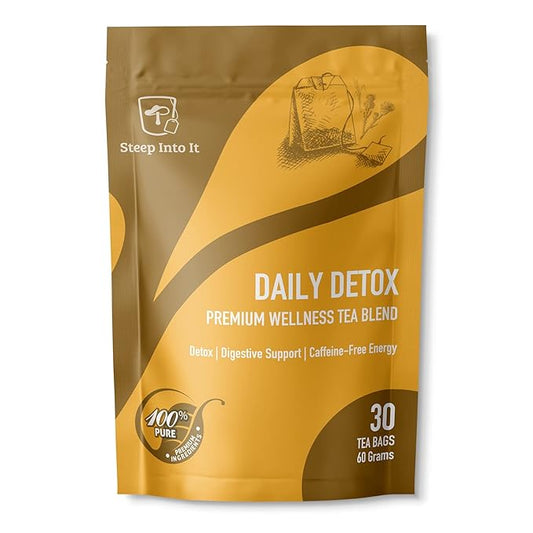 Organic Liver Detox Tea - Caffeine Free Skinny Tea - Herbal Slimming and Digestive Tea with Dandelion Root and Lemongrass - Daily Detox tea by Steep Into It (2.1 Ounce)