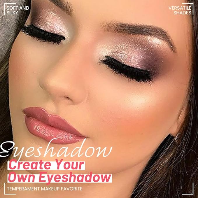 4 Colors Eyeshadow Makeup Palette,Champagne Nude Pink Dark Brown Highly Pigmented Natural Neutral Eye Shadow Palette with Mirror,Long Lasting Naturing-Looking,Waterproof,Blendable