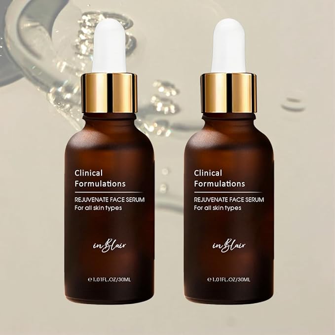 2 Bottle Pack - Inblair Rejuvenate Resurfacing Face Serum - Skin Care Serum for Face Wrinkles, Fine Lines, Dark Spots - Multi-Weight Hyaluronic Acid Formula for All Skin Types