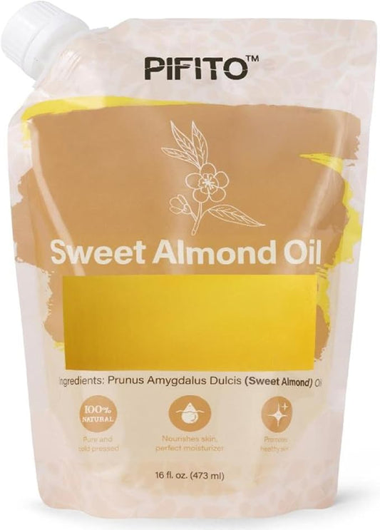 Sweet Almond Oil (16 oz) for Soap Making │ Premium 100% Pure and Natural Carrier Oil for Essential Oils, Skin Care, Hair and Body Oil, Moisturizing Massage Oil for Aromatherapy