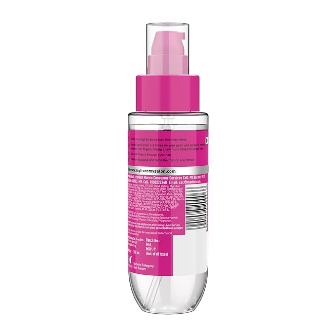 Livon Hair Serum for Men & Women | Frizz-free, stronger and shinier hair | Sulphate & Paraben free| For All Hair Types | Enriched with Argan Oil & Vitamin E | 3.3 Fl.Oz | Pack of 2