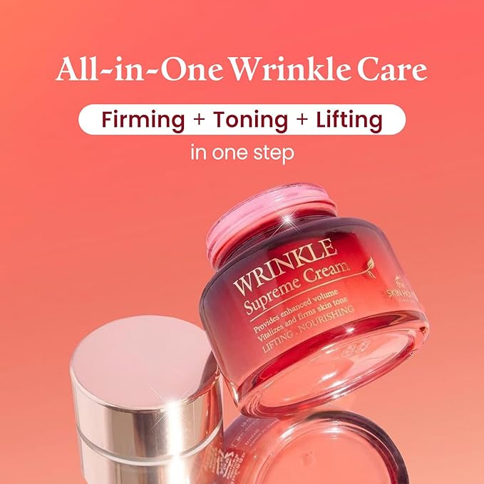 THE SKIN HOUSE Wrinkle Supreme Gift Set l Birthday Gifts, Korean Facial Skin Care, Wrinkles, Fine Lines, Nourishing l Red Ginseng, Adenosine, Ceramide l Facial Cleanser, Serum, Cream