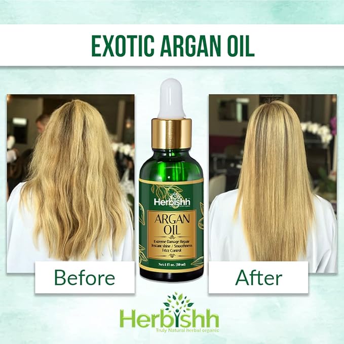 Herbishh H2 Combo (Condition + Hair Treatment) Pro Keratin Hair Mask 250 gm and Argan Oil for Hair 30ml for Men & Women | Combo for Dry, Weak & Frizz Hair