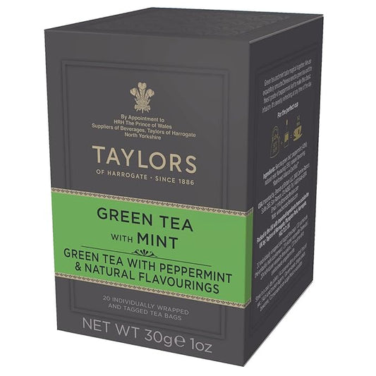 Taylors of Harrogate Green Tea with Mint, 20 Count (Pack of 1)