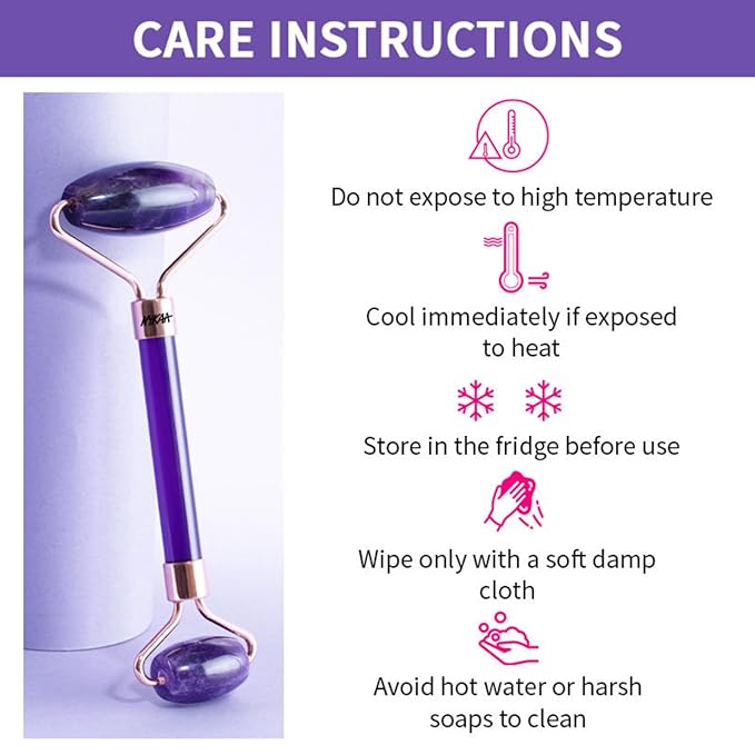 Nykaa Naturals Amethyst Face Roller - Diminishes Fine Lines and Wrinkles - Natural Crystals for Skin Calming - Tones and Sculpts Skin - 1 pc
