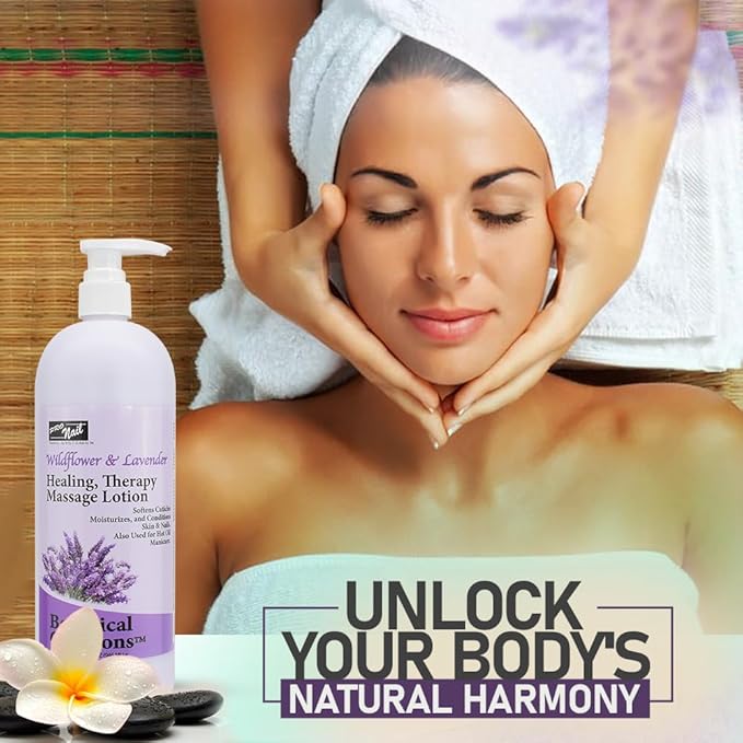 PRO NAIL - Healing Therapy Massage Lotion - Professional Pedicure, Body and Hot Oil Manicure, Infused with Natural Oils, Vitamins, Panthenol and Amino Acids (Lavender, 32 Ounce)