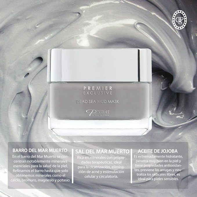 Dead Sea Mud Face MASK Premier Dead Sea online Exclusive, natural formula, wrinkle reducer, anti-aging, pore minimizer, witch hazel, aloe vera, minerals, vitamins, nutrients, antioxidants 1.7FL.oz