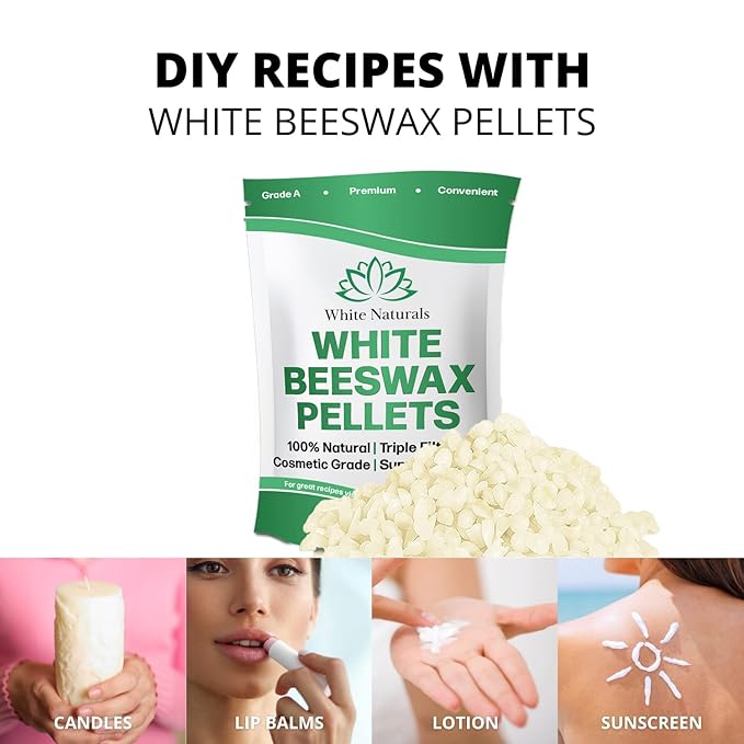 Bulk White Beeswax Pellets 5lb, Pure, Lotions,