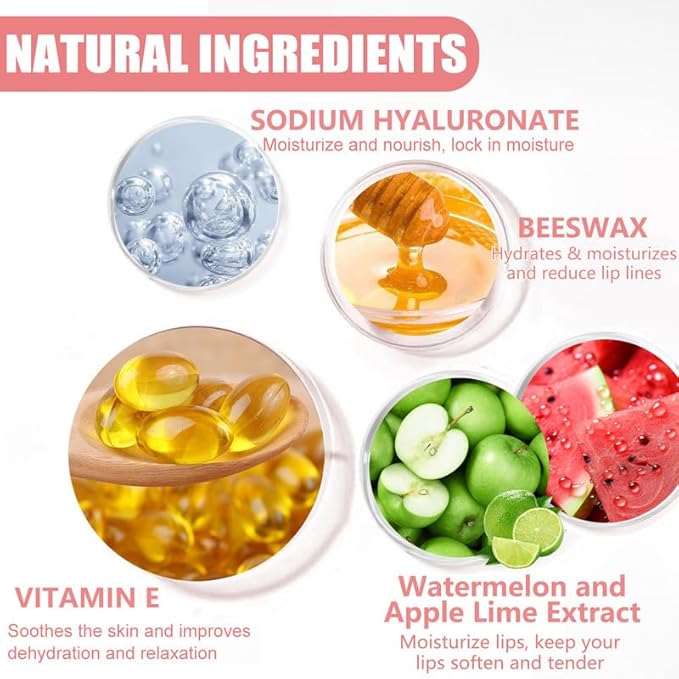 3PCS Bee Lip Balm Honey Pot,Honey&Apple Lime)