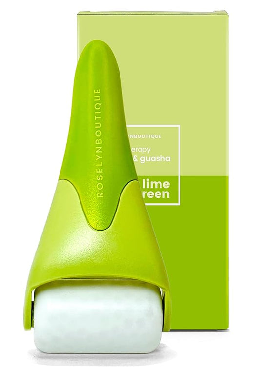 ROSELYNBOUTIQUE Ice Roller for Face Wrinkles Fine Lines Puffiness Stick Massager Facial Skin Care Tools Self Care Gifts for Men Women (Lime)