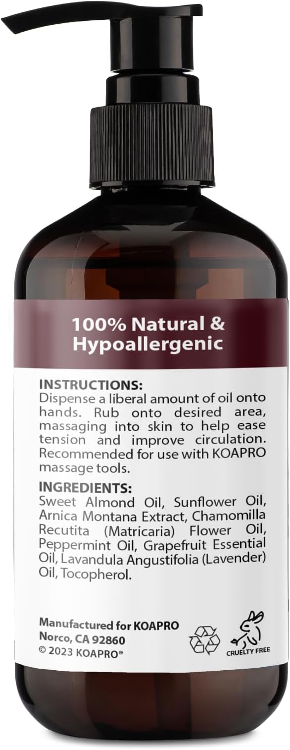 KOAPro Massage Oil for Massage Therapy 2 Pack - Lavender Massaging Oil for Muscle Relaxing, Premium Arnica Massager Oil for Pain Relief, Natural Anti Cellulite Extract for All Skin Types 8 Fl Oz