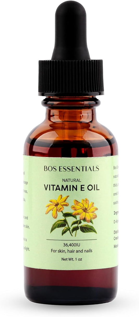 Natural Vitamin E Oil (>90% D-Alpha Tocopherol) | Pure & Undiluted Oil | Diminishes The Appearance of Scars, Wrinkles, & Other Skin Abnormalities | Non-GMO