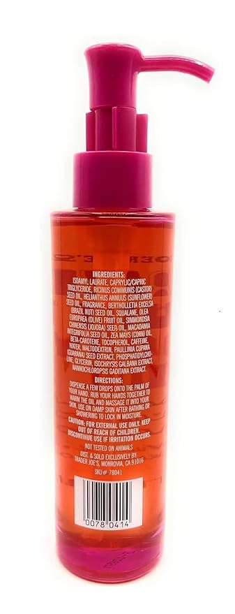 Trader Joes - Luxuriant Brazil Nut Body Oil Made with Squalane and Guarana Extract 4 fl.oz (118 ml) - Pack of 1
