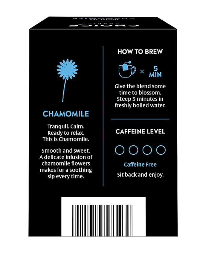 Choice Organics - Organic Chamomile Tea (1 Pack) - Compostable - Caffeine Free - 16 Organic Herbal Tea Bags