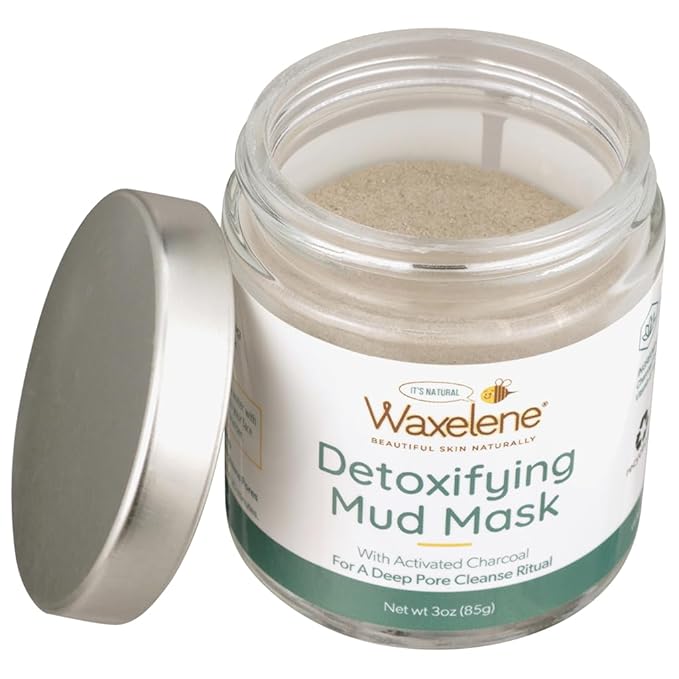 Waxelene Detoxifying Mud Mask Dry Blend - Deep Pore Cleanse Ritual Eczema Acne Oily Sensitive Skin Activated Charcoal Bentonite Dead Sea Clay