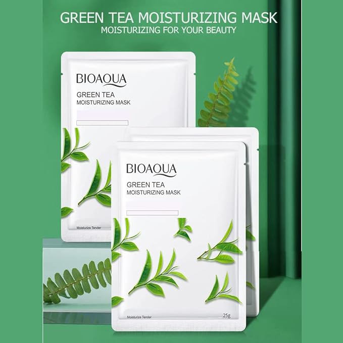 BIOAQUA Moisturizing Tender Face Mask Fruit Honey Green Tea Cucumber Avocado Blueberry Red Pomegranate Aloe Vera Facial Skin Care 25g x 8pcs