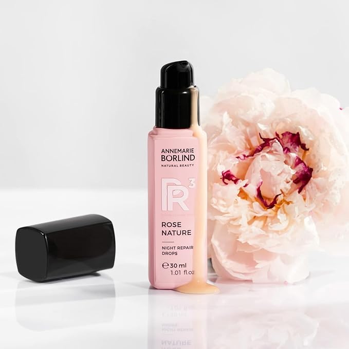 ANNEMARIE BÖRLIND ROSE NATURE Night Repair Drops (1.01 Fl Oz) - Maintains the skin's melatonin balance, PR3 rose complex reduces the effects of blue light, vegan