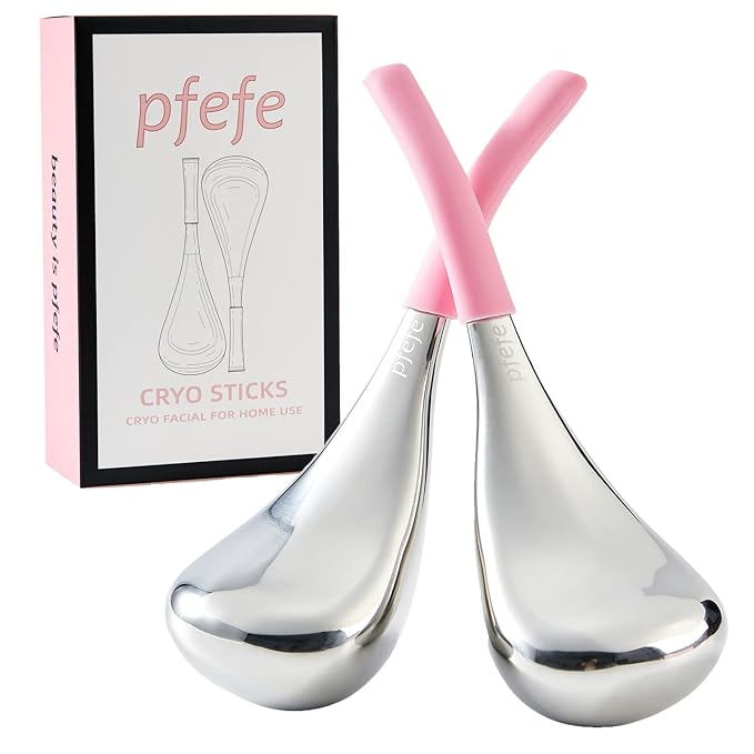 Cryo Sticks Facial Skin Care Ice Globes for Women Face Eyes, Stainless Steel Face Beauty Tools for Girls Ladies, Esthetician Supplies Cooling Spa Globes with Storage Case