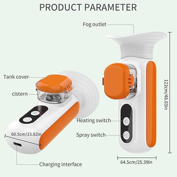 Heated Nano Eye Mist Sprayer, Portable Eye Mister with 45℃-65℃ Warm Compress Moist Heat for Relief Fatigue Dry Eyes, Eye Drops Tool, Rechargeable Electric Eye Steamer for Eyelid,Eye Skin SPA