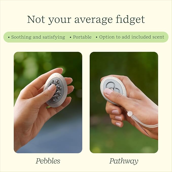 Lifelines Scent-Infused Grounding Stones, 2-Pack, Flow Pack - Portable Fidgets for Adults with Essential Oil Blend & Diffusion Stones for Sensory Immersion - Calming Waterless Passive Diffuser