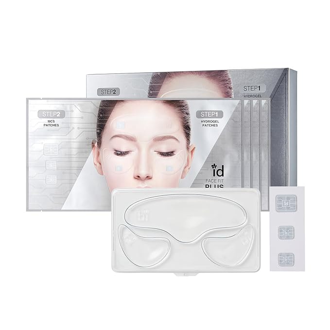 id Face Fit Plus Patch V3 – Hydrating & 3D Lifting Hydrogel Face Mask, Enhanced with Microcurrent Care, 32 Key Ingredients for Elasticity Boost, Korean Skin Care, 17g x 4ea