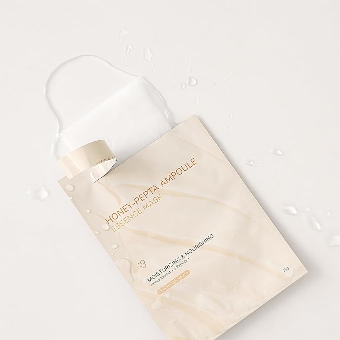 CELDERMA HONEY-PEPTA AMPOULE ESSENCE MASK [4 pcs], Moisturizing & Nourishing