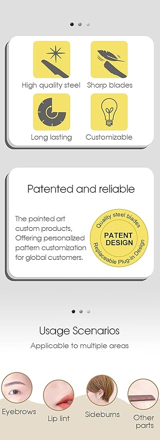 Exfoliating Eyebrow Razor Dermaplaning Tool Eyebrow Trimmer with 4 Replacement Blades, Facial Razors for Women Aluminum Alloy Handle & Stainless Steel Blade (Blue)