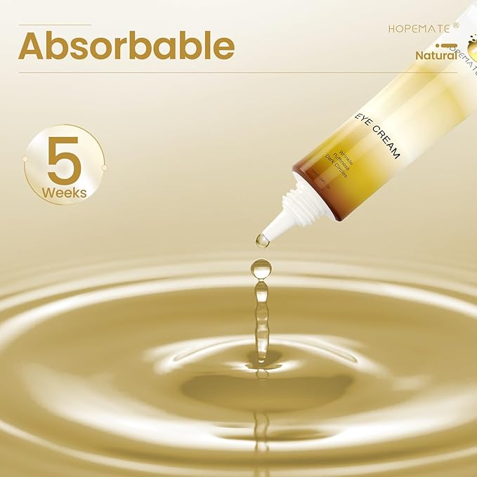 Eye Cream for Dark Circles, Puffiness, and Wrinkles, Improves and Firms eye Skin for Youthful, Refreshed Eyes-Pure Natural Material Extraction