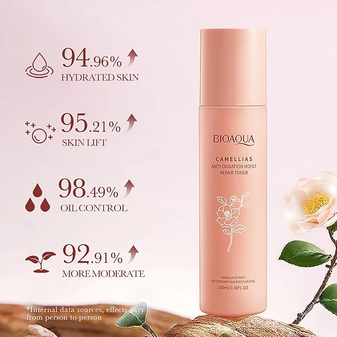 BIOAQUA Camellias Anti-Oxidation Moisturizing Repair Toner Nourishing Serum Smooth Delicate Skin Care 100ml / 3.38fl.oz