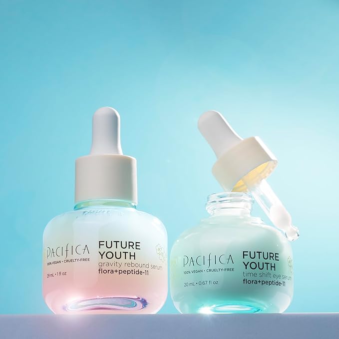 Pacifica Future Youth Time Shift Eye Serum – Peptide Eye Serum for Fine Lines & Dark Circles, Lifting & Firming Under Eye Treatment w/Flora + Peptide-11, Unscented Hydrating Gel for All Skin Types