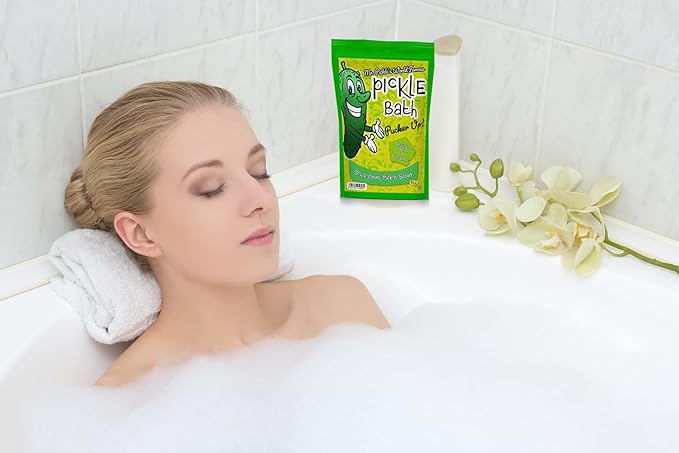 Mr Pickle’s Pickle Bath Salts - Premium Dill Pickle Scented Bath Soak for Kids - Shower Gift for Pickle Lovers, Funny Stocking Stuffers and Gift Baskets for Children, Teens, Men, and Women